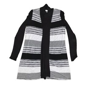 Three Dots Space Dye Striped Cardigan, Shades Of Gray